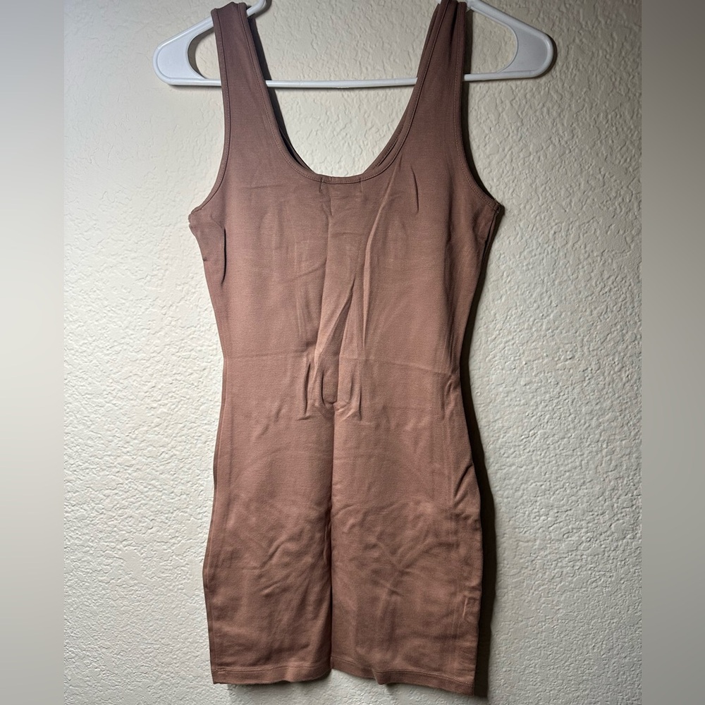 Elegant Tan Mini Dress